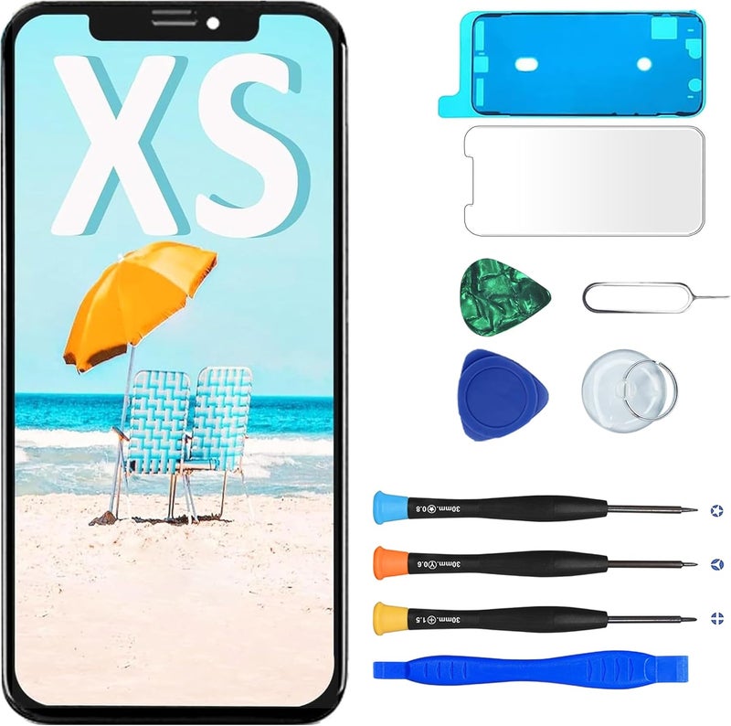 M.P. + for iPhone Xs Screen Replacement,[FHD][COF][Face ID] Touch Display Digitizer Assembly with Repair Tools Kit,Waterproof Tape - Image 1